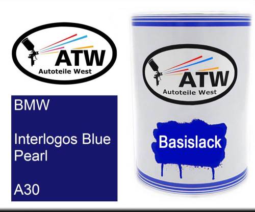 BMW, Interlogos Blue Pearl, A30: 500ml Lackdose, von ATW Autoteile West.